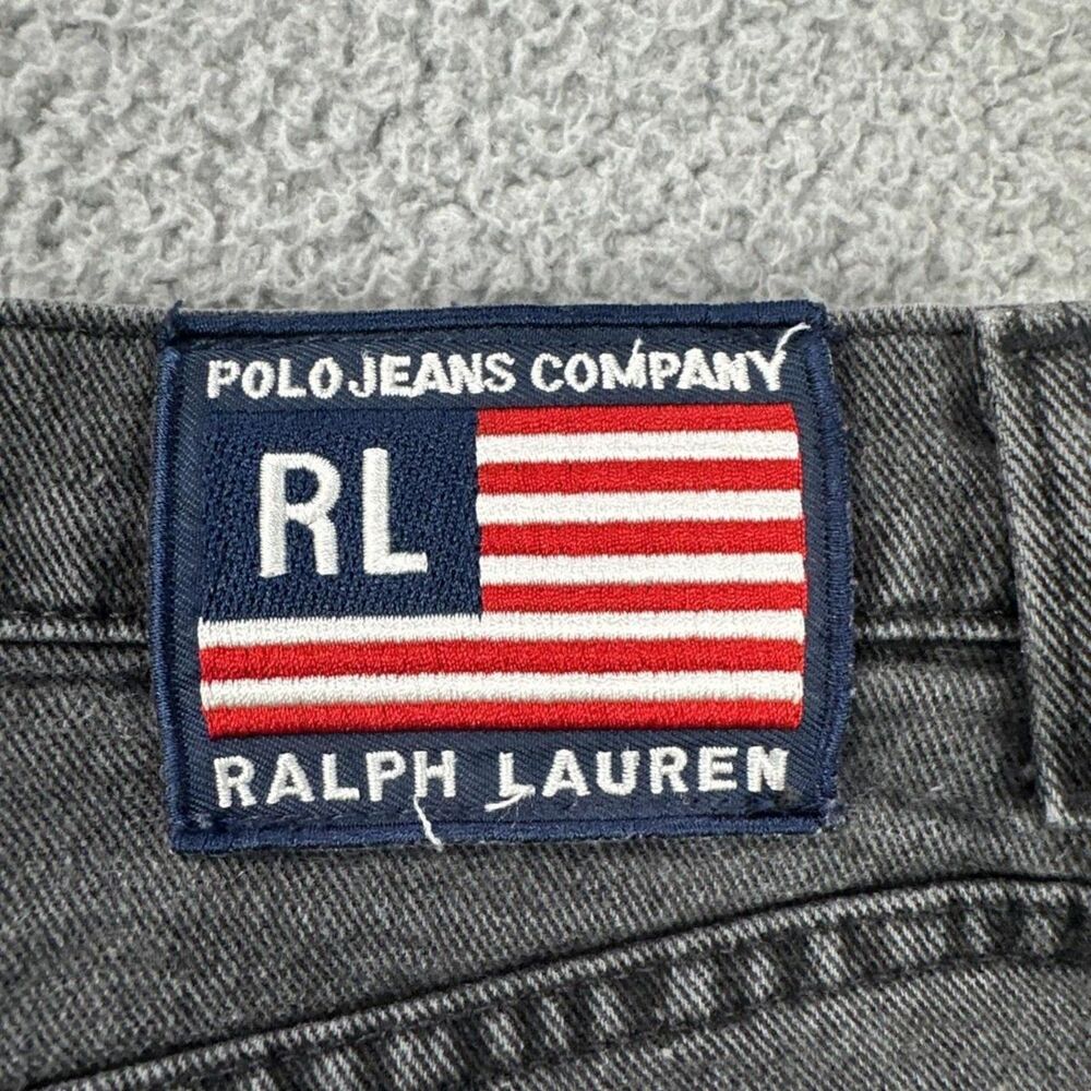 Vintage Polo Jeans Co Ralph Lauren Flag Patch Charcoal Gray Jeans Women's 8x33